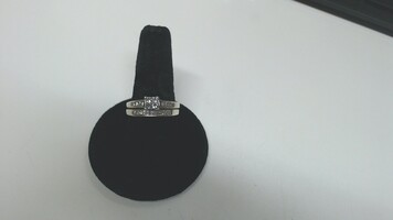 14k WG Diamond Ring w/ 14K WG Diamond Band, Size 10