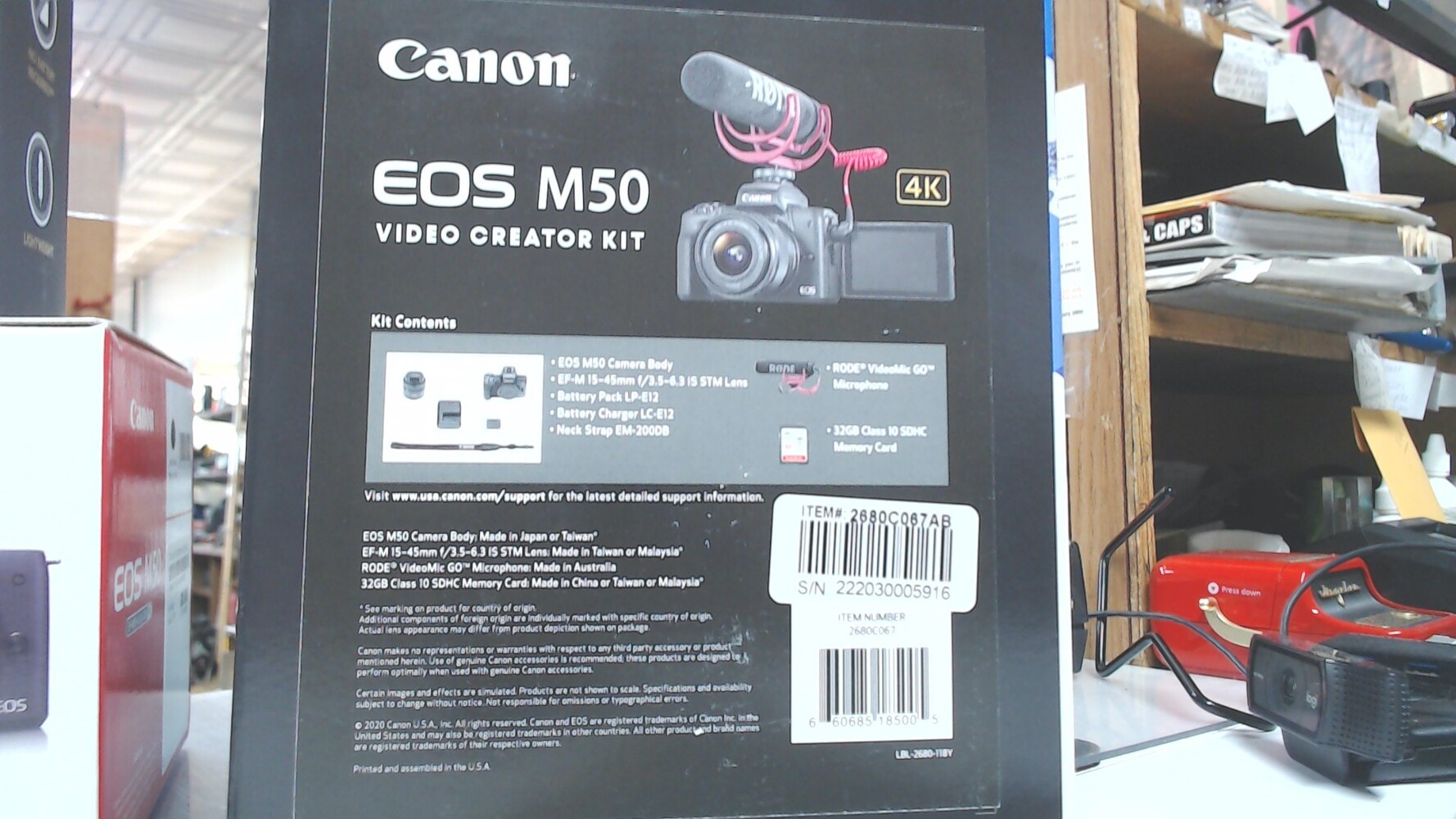 Canon EOS M50 4K Camera w/ EF-M 15-45mm lens & Video Microphone