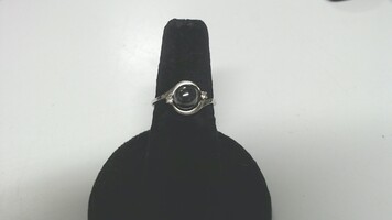 10K WG Black Pearl Ring, Size 5 3/4