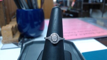 10K WG Diamond Cluster Ring size 7