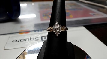 10K YG Diamond Cluster Ring Size 7