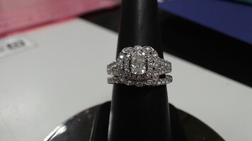 Neil Lane 14K WG Diamond Ring w/ Diamond Band, Size 6 1/2