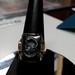 10K YG Men's Ring w/ Carved Roman Soldier in Gray Stone, Size 9