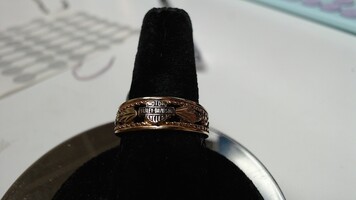 10K YG Harley Ring Sz 8