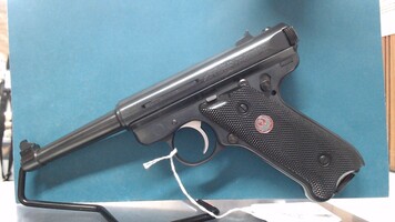 Ruger Model: Mk III Semi-Auto 22 w/ 2 Mags and Leather Holster